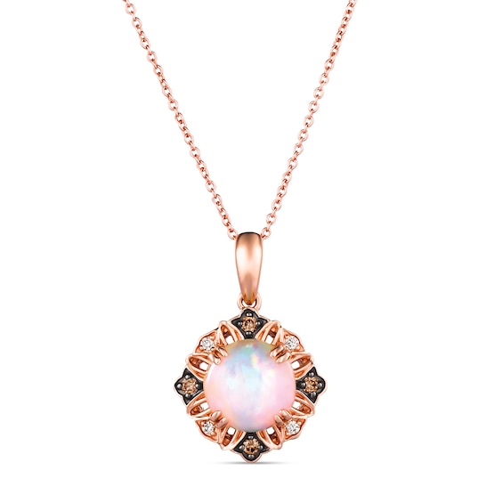 Le Vian Opal Necklace 1/8 ct tw Diamonds 14K Strawberry Gold 18
