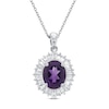 Thumbnail Image 1 of Amethyst & Lab-Created White Sapphire Necklace Sterling Silver 18&quot;