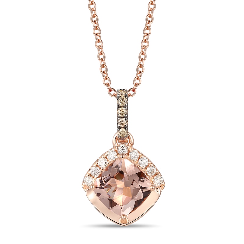 Main Image 1 of Le Vian Morganite Necklace 1/10 ct tw Diamonds 14K Strawberry Gold