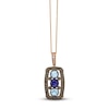 Thumbnail Image 0 of Le Vian Chocolatier Tanzanite & Aquamarine Necklace 5/8 ct tw Diamonds 14K Strawberry Gold 18"