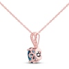 Thumbnail Image 3 of Blue Topaz Necklace 1/20 ct tw Diamonds 10K Rose Gold 18&quot;