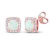 Thumbnail Image 0 of Lab-Created Opal & Lab-Created White Sapphire Earrings 10K Rose Gold