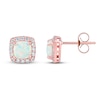 Thumbnail Image 1 of Lab-Created Opal & Lab-Created White Sapphire Earrings 10K Rose Gold