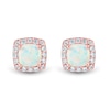 Thumbnail Image 2 of Lab-Created Opal & Lab-Created White Sapphire Earrings 10K Rose Gold