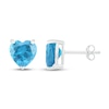 Thumbnail Image 2 of Blue Topaz Heart Stud Earrings Sterling Silver