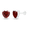 Thumbnail Image 0 of Garnet Heart Stud Earrings Sterling Silver