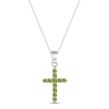 Thumbnail Image 1 of Peridot Cross Necklace Sterling Silver 18&quot;