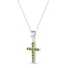 Thumbnail Image 2 of Peridot Cross Necklace Sterling Silver 18&quot;