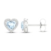 Thumbnail Image 1 of Aquamarine Heart Earrings 1/8 ct tw Diamonds 10K White Gold