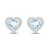 Thumbnail Image 2 of Aquamarine Heart Earrings 1/8 ct tw Diamonds 10K White Gold