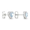 Thumbnail Image 3 of Aquamarine Heart Earrings 1/8 ct tw Diamonds 10K White Gold