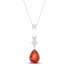 Thumbnail Image 0 of Citrine Necklace Diamond Accent 10K White Gold 18"