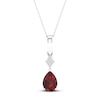 Thumbnail Image 0 of Garnet Necklace Diamond Accent 10K White Gold 18"