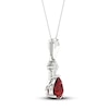 Thumbnail Image 1 of Garnet Necklace Diamond Accent 10K White Gold 18"