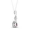 Thumbnail Image 3 of Garnet Necklace Diamond Accent 10K White Gold 18"