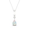 Thumbnail Image 1 of Opal Necklace Diamond Accent 10K White Gold 18&quot;