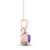 Thumbnail Image 3 of Amethyst Heart Necklace 1/10 ct tw Diamonds 10K Rose Gold 18&quot;