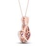 Thumbnail Image 4 of Amethyst Heart Necklace 1/10 ct tw Diamonds 10K Rose Gold 18&quot;