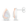 Thumbnail Image 2 of Lab-Created Opal & Diamond Earrings Sterling Silver & 10K Rose Gold