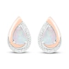 Thumbnail Image 3 of Lab-Created Opal & Diamond Earrings Sterling Silver & 10K Rose Gold