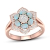 Thumbnail Image 0 of Lab-Created Opal & White Lab-Created Sapphire Ring 10K Rose Gold
