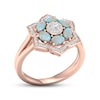Thumbnail Image 1 of Lab-Created Opal & White Lab-Created Sapphire Ring 10K Rose Gold