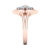Thumbnail Image 2 of Lab-Created Opal & White Lab-Created Sapphire Ring 10K Rose Gold