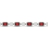 Thumbnail Image 2 of Garnet & Diamond Bracelet 1/20 ct tw Sterling Silver 7.25&quot;