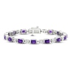 Thumbnail Image 1 of Amethyst & Diamond Bracelet 1/20 ct tw Sterling Silver 7.25&quot;