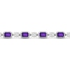 Thumbnail Image 2 of Amethyst & Diamond Bracelet 1/20 ct tw Sterling Silver 7.25&quot;