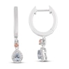 Thumbnail Image 0 of Aquamarine/Morganite/White Lab-Created Sapphire Earrings Sterling Silver