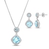 Thumbnail Image 1 of Sky Blue Topaz & White Lab-Created Sapphire Boxed Set Sterling Silver