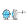 Thumbnail Image 1 of Swiss Blue Topaz & Diamond Earrings Sterling Silver