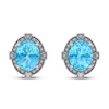 Thumbnail Image 2 of Swiss Blue Topaz & Diamond Earrings Sterling Silver