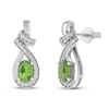 Thumbnail Image 1 of Peridot & Created White Sapphire Earrings Sterling Silver