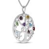 Thumbnail Image 1 of Multi-Stone Tree of Life Necklace Sterling Silver 18"