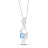 Thumbnail Image 2 of Blue Topaz & Diamond Necklace 10K White Gold 18&quot;