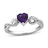 Thumbnail Image 1 of Amethyst & White Topaz Heart Ring Sterling Silver