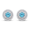 Thumbnail Image 1 of Swiss Blue Topaz & White Lab-Created Sapphire Earrings Sterling Silver