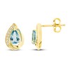 Thumbnail Image 1 of Swiss Blue Topaz & White Lab-Created Sapphire Earrings Sterling Silver/14K Yellow Gold Plating