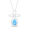 Thumbnail Image 1 of Blue Topaz & White Lab-Created Sapphire Angel Necklace Sterling Silver 18&quot;