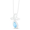 Thumbnail Image 2 of Blue Topaz & White Lab-Created Sapphire Angel Necklace Sterling Silver 18&quot;