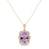 Thumbnail Image 1 of Amethyst Necklace 1/10 ct tw Diamonds 10K Rose Gold 18&quot;