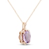 Thumbnail Image 2 of Amethyst Necklace 1/10 ct tw Diamonds 10K Rose Gold 18&quot;