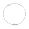 Thumbnail Image 1 of Swiss Blue Topaz Cross Bracelet Sterling Silver 7-8.5"