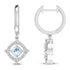 Thumbnail Image 1 of Aquamarine & White Lab-Created Sapphire Earrings Sterling Silver