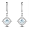 Thumbnail Image 2 of Aquamarine & White Lab-Created Sapphire Earrings Sterling Silver