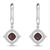 Thumbnail Image 2 of Garnet & White Lab-Created Sapphire Earrings Sterling Silver