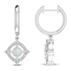 Thumbnail Image 1 of Lab-Created Opal & White Lab-Created Sapphire Earrings Sterling Silver