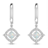 Thumbnail Image 2 of Lab-Created Opal & White Lab-Created Sapphire Earrings Sterling Silver